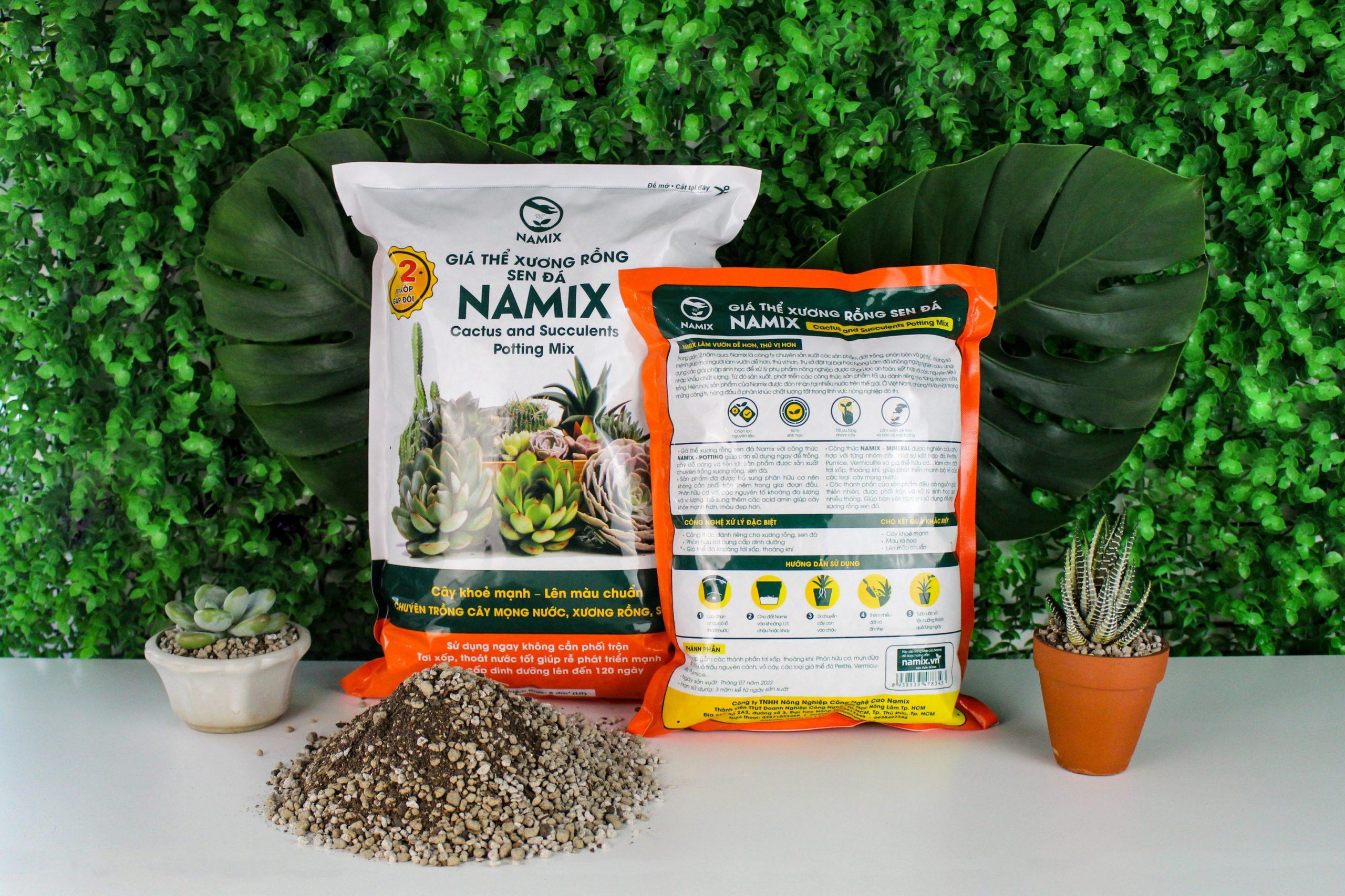 giá thể xương rồng sen đá namix